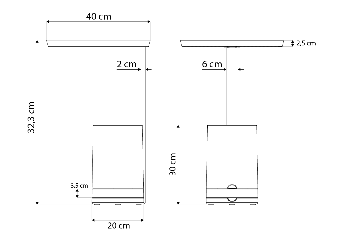 Mesa de Apoio com Vaso para Planta Elements Amiata